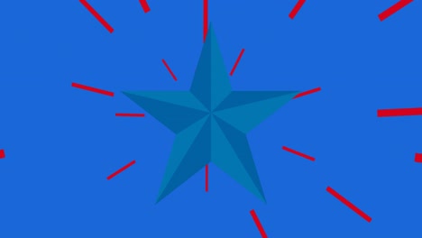 animation of red star and blue american flag colours