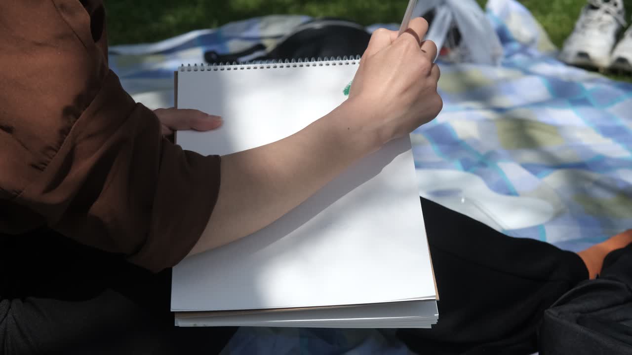 밖에서 그림을 그리는 예술작품