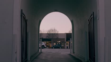 archway with gates at the marietta square