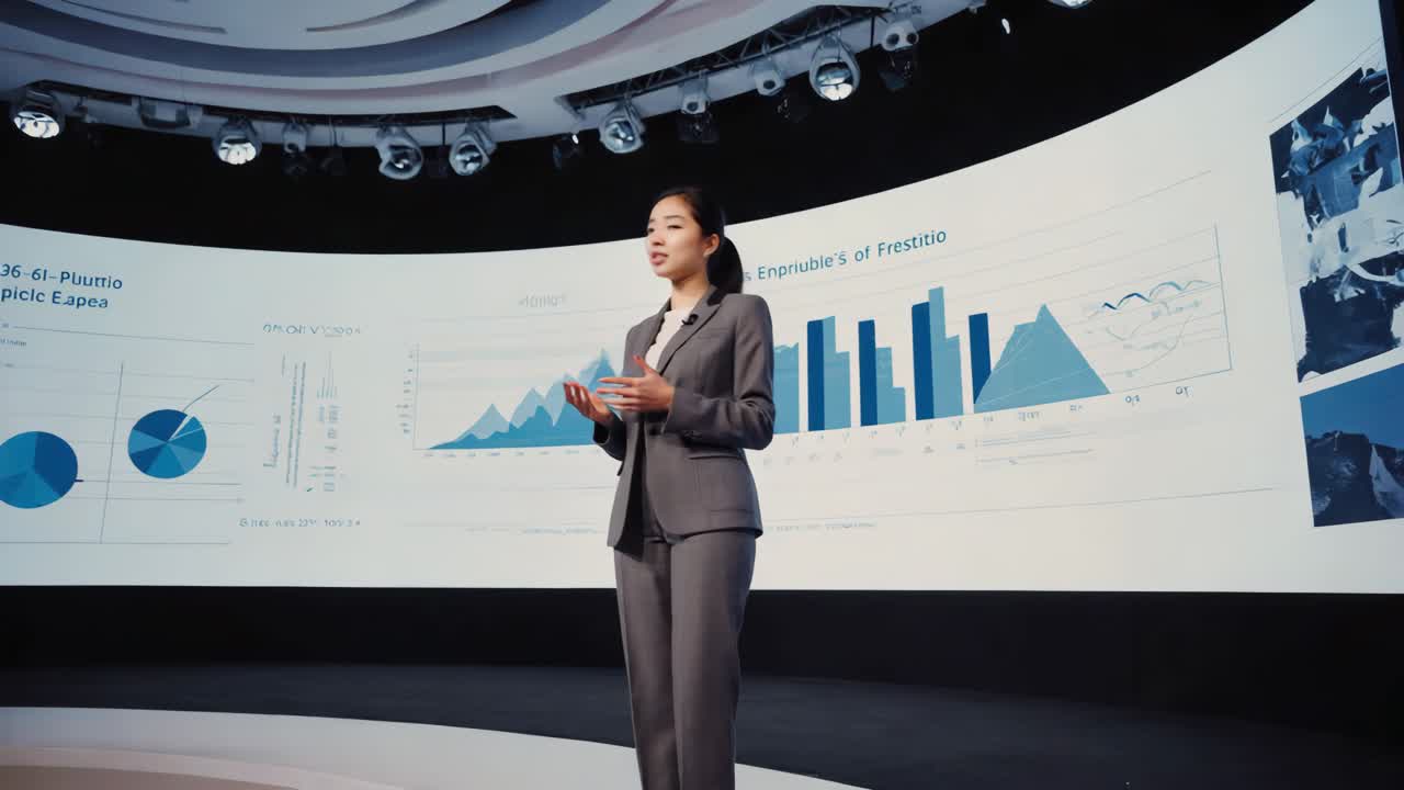 mujer de negocios haciendo una presentación