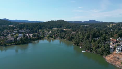 An-Aerial-Drone-Shot-of-View-Royal,-Victoria,-Canada