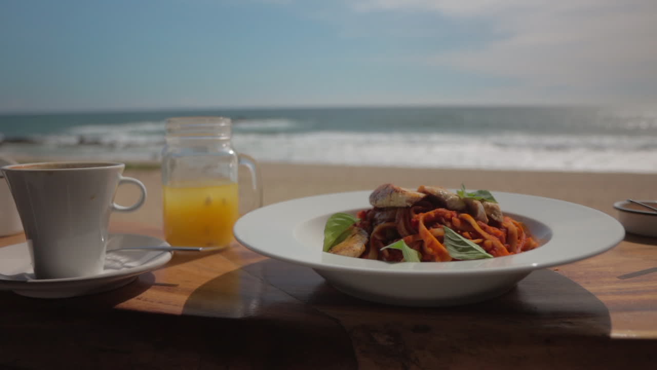 Delicious Pasta Lunch by the Ocean