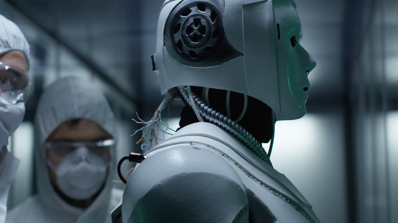 robot in fase di sviluppo da parte di scienziati in un ambiente di laboratorio