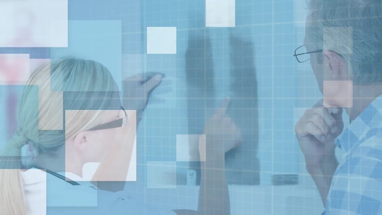 카우카시안 의사 들 이 이야기 하는 광장 들 의 애니메이션