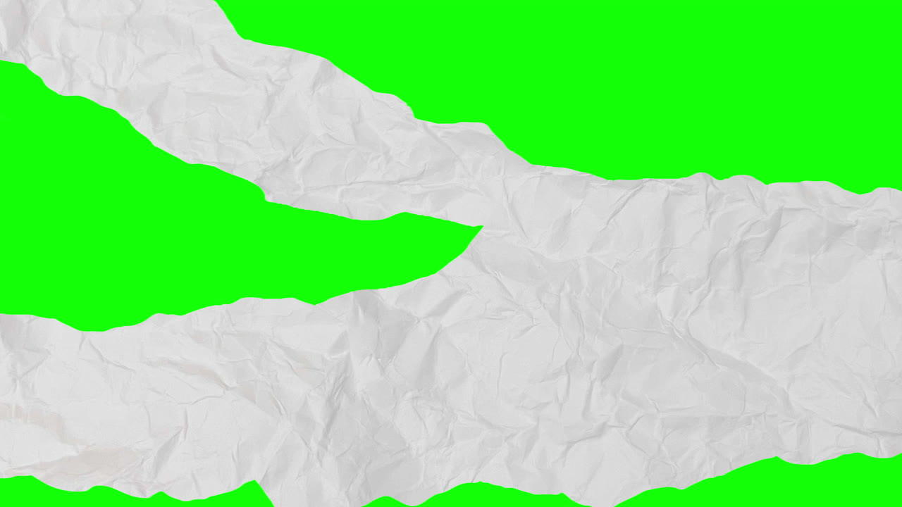 Crumpled Paper Tear Transition on Green Screen