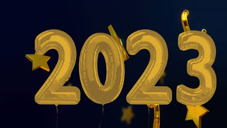 animación de 2023 texto sobre bastones de caramelo y estrellas en fondo negro