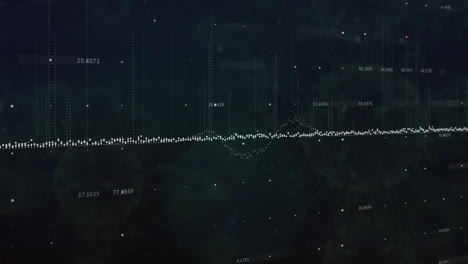 animación del flujo de datos y procesamiento de datos sobre fondo negro