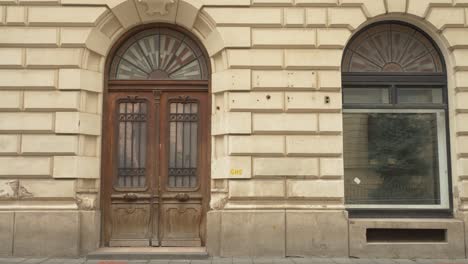 old wooden entrance door background