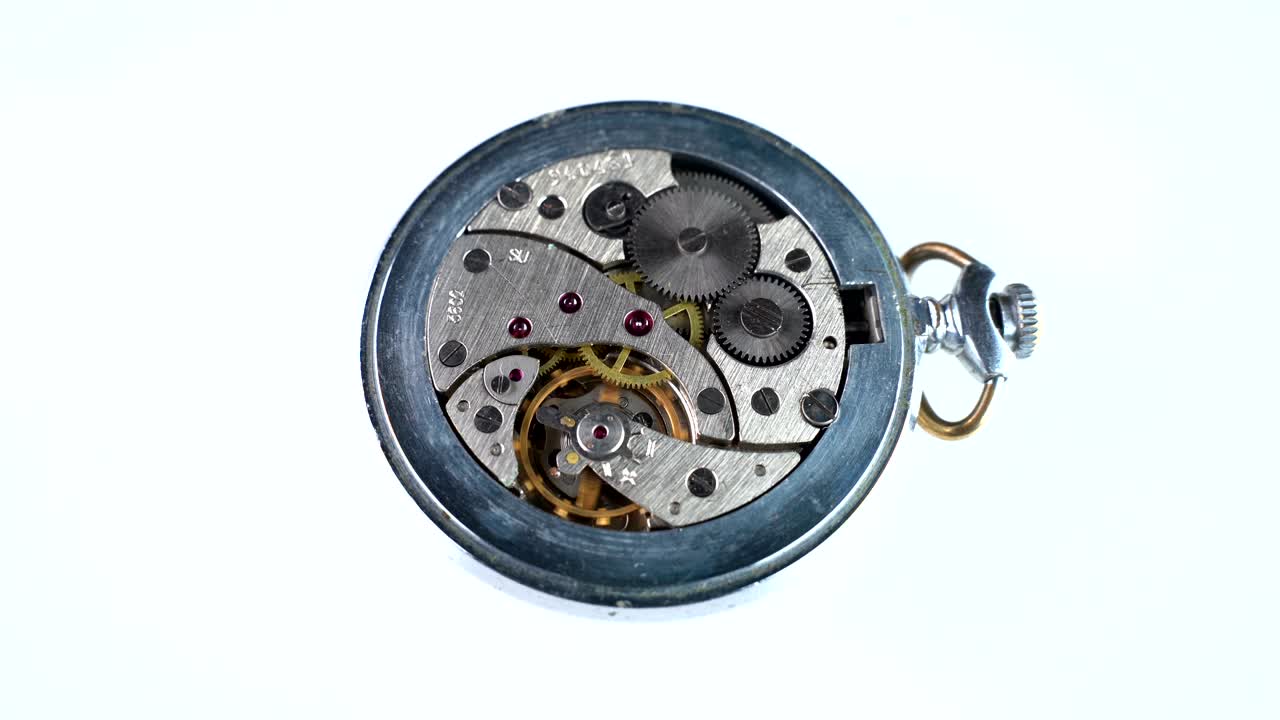 Working mechanism of a pocket watch
