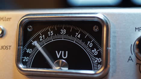 close-up of a vu meter