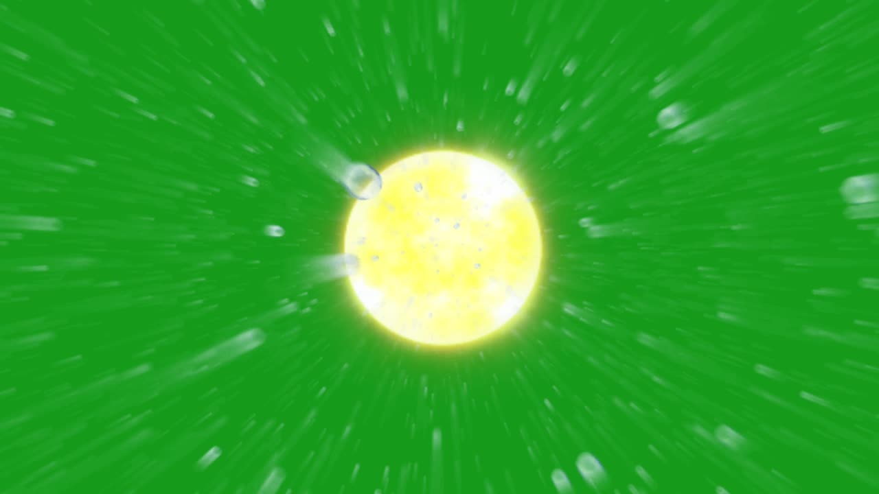 태양을 향해 움직이는 입자 녹색 스크린 모션 그래픽