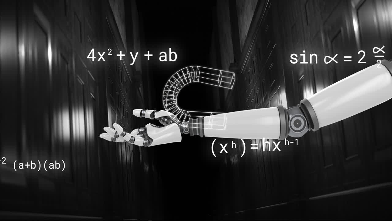 Animation of scientific data processing over robot's arm