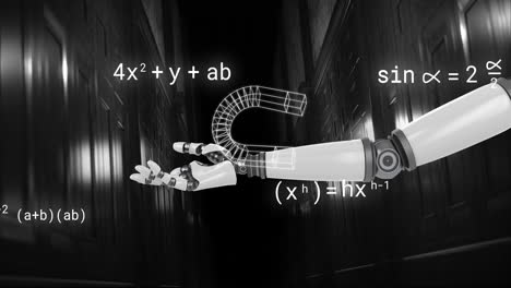 Animación-Del-Procesamiento-De-Datos-Científicos-Sobre-El-Brazo-De-Un-Robot.