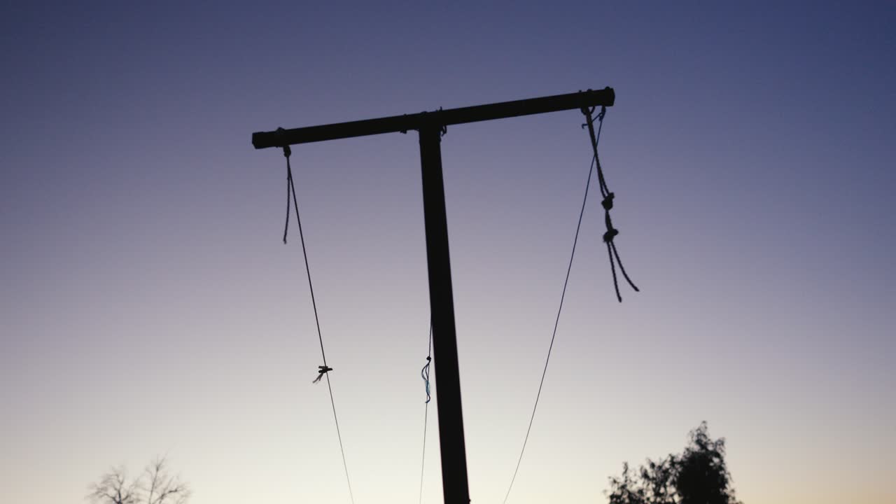 An old rusted-out right-hand dryer with the cords stretched out