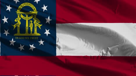 close up of the waving flag of the united states of america state of georgia