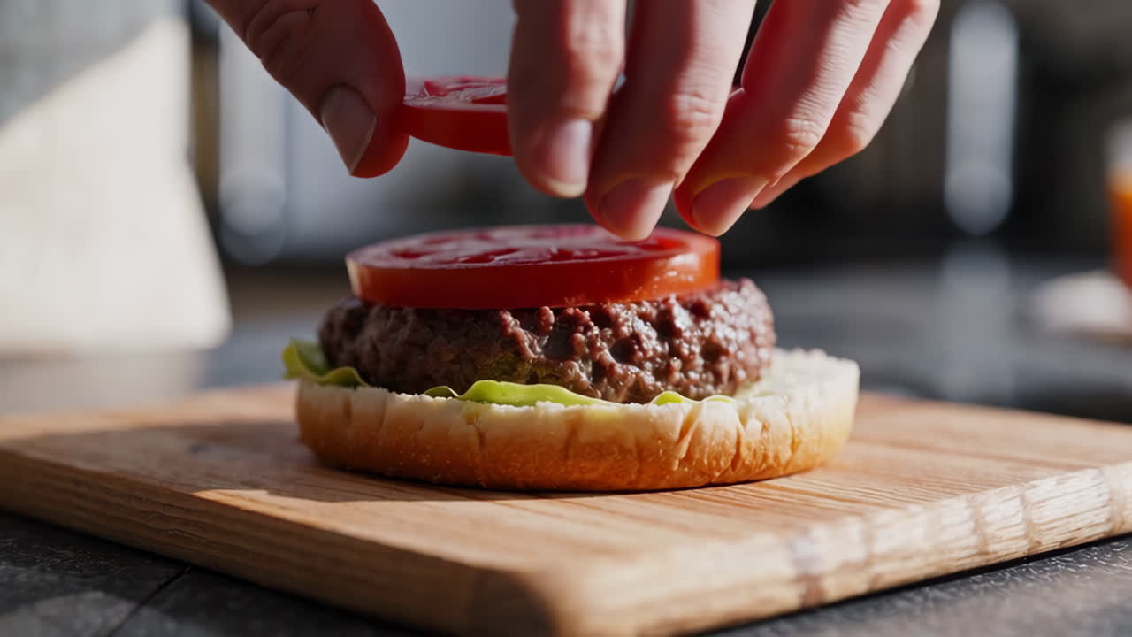 estoy preparando una hamburguesa.