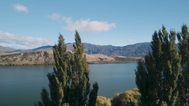Vista aerea di un lago in Nuova Zelanda
