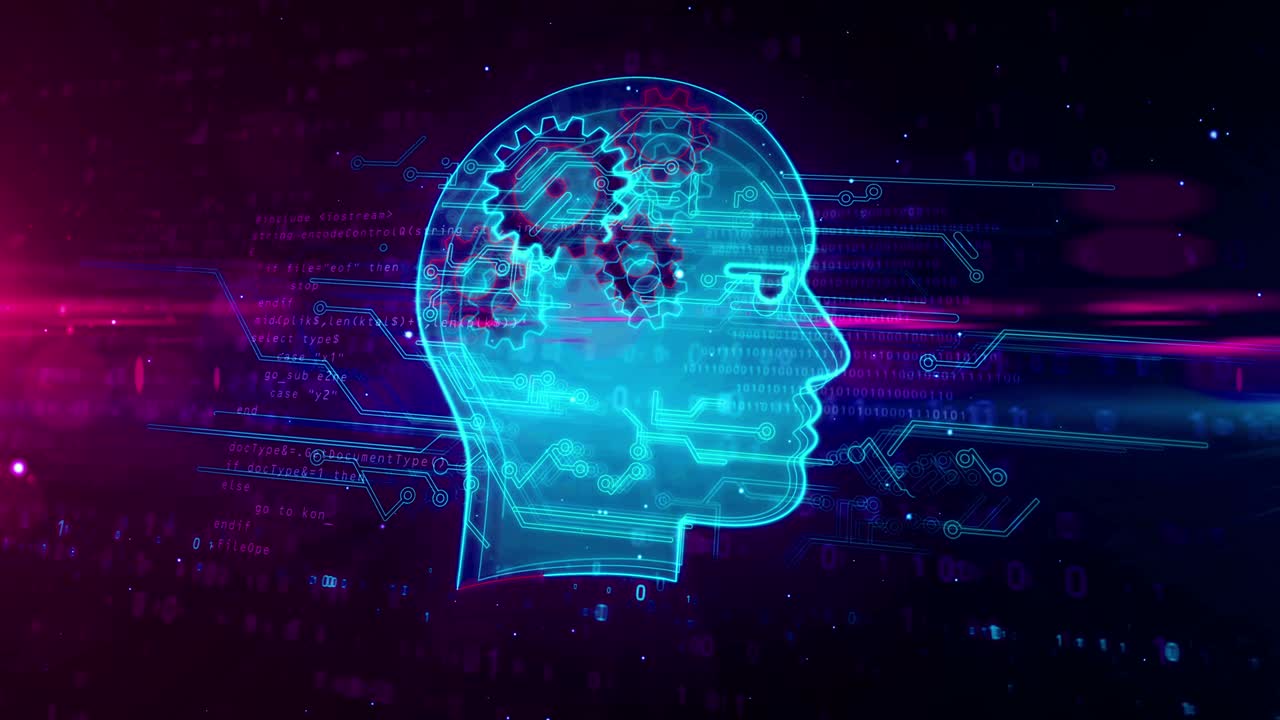 Artificial intelligence symbol abstract loopable animation