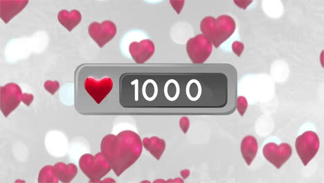 icono de corazón y números