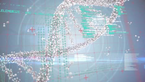 Animación-De-ADN-Y-Estructuras-Moleculares-Frente-A-Escáner-Redondo-Y-Procesamiento-De-Datos.