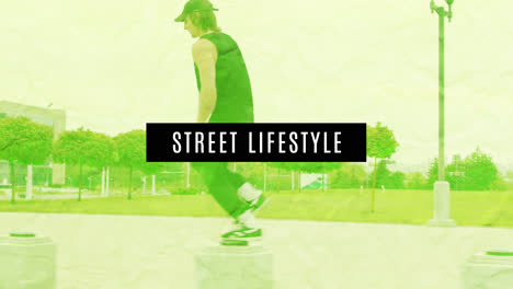 street lifestyle parkour in urban green space
