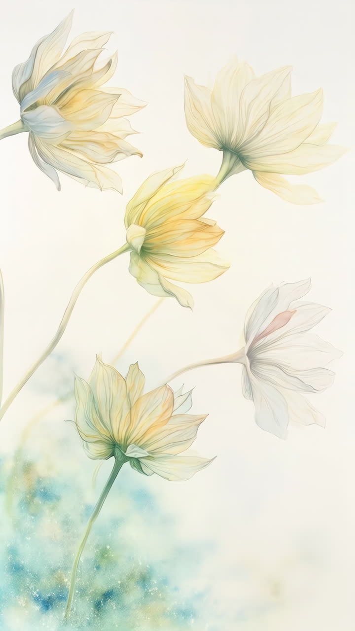 Delicate illustrazioni floreali ad acquerello