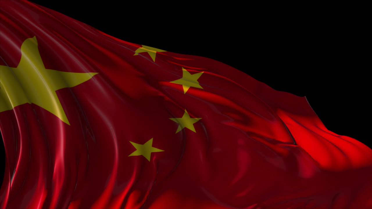 bandeira chinesa a agitar