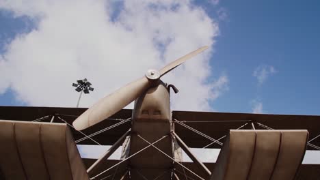 Portuguese-Airplane-Sculpture-Reveal-with-clouds-in-background