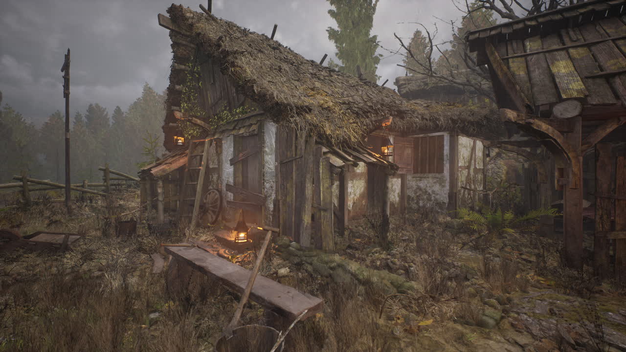 antigua casa de granja en lituania con una valla