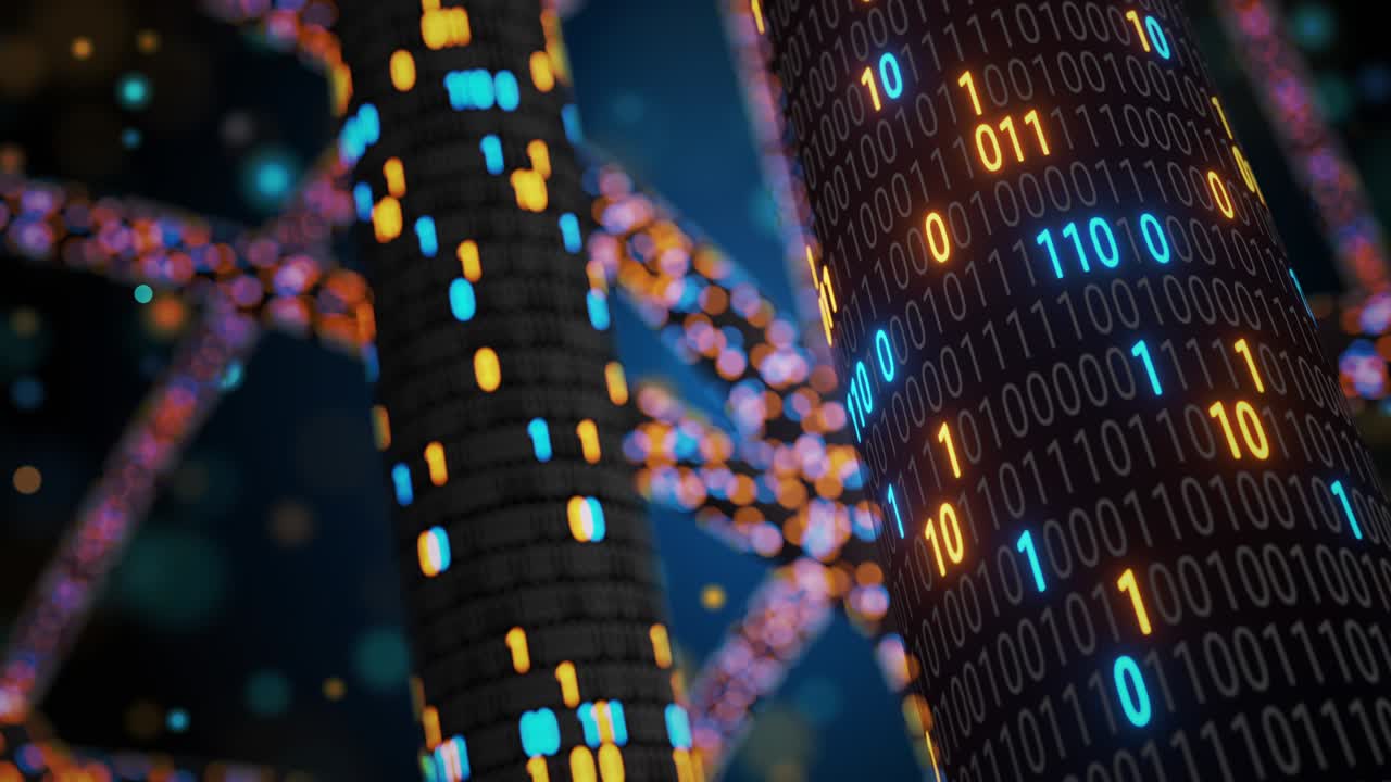 big data cloud computing internet de las cosas iot ai tecnología de red. bucle sin fisuras 4k vj fondo.