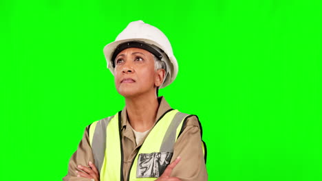 Construction-worker,-green-screen