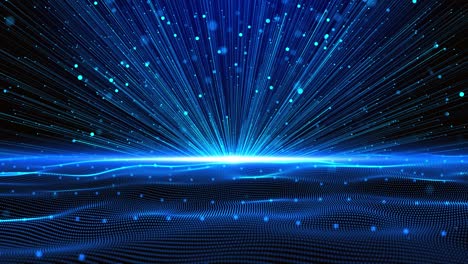 abstracto 4k azul brillante partículas de brillo 4k animación de bucle 3d nuevo fondo de movimiento.