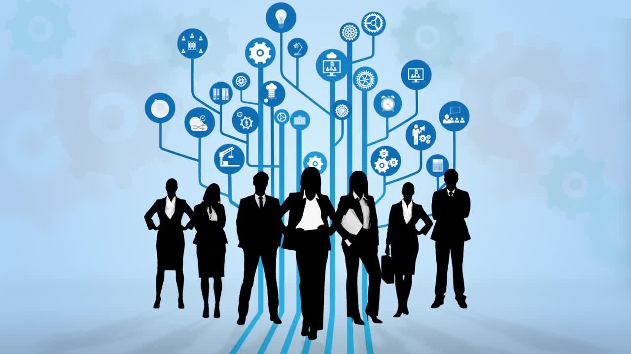 사업가들의 검은 실루