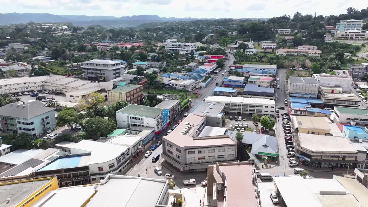 Aerial View of a Tropical Coastal City