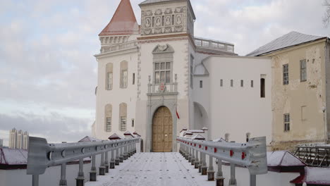 snowy castle exterior