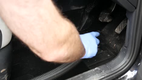 hovering dirty car interior carpet