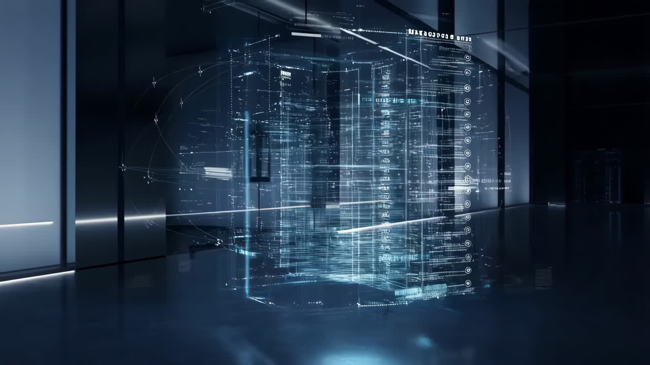 Futuristic Holographic Data Display