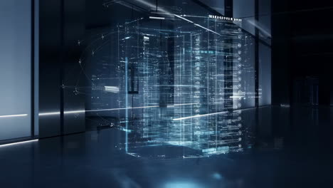 futuristic holographic data display