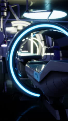 exploring a modern mri machine in a futuristic medical facility