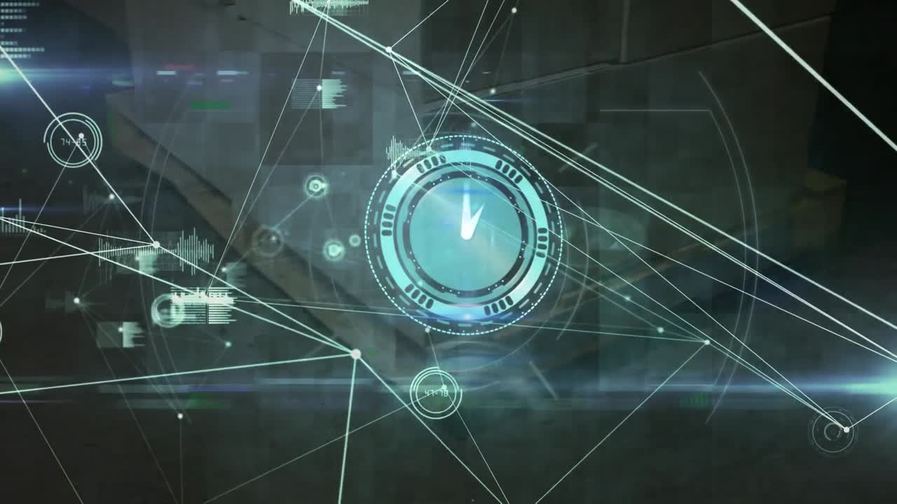 연결 네트워크를 통해 이동하는 시계의 애니메이션