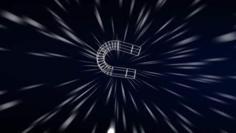 animation of icons over light trails on black background