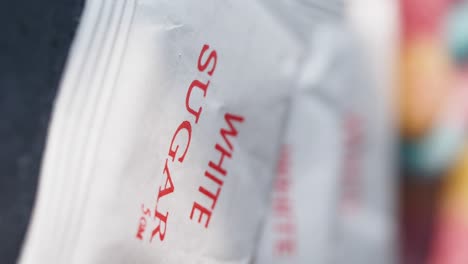 white sugar packets