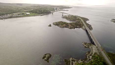 Cars-Pass-Skye-Bridge-In-Scotland-Crossing-From-Mainland-To-The-Isle-Of-Skye