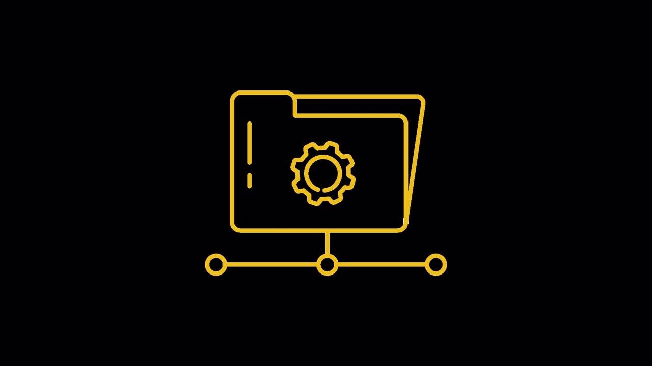 Animated Network Folder with Gear Icon
