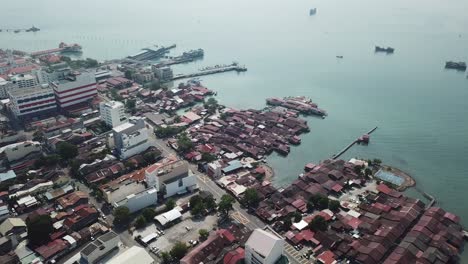 aerial view clan jetty. less traffic due to movement control order