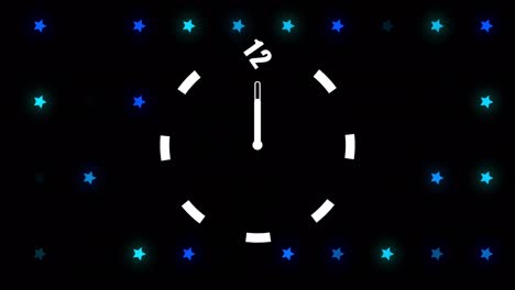 animación del reloj de pared de neón.