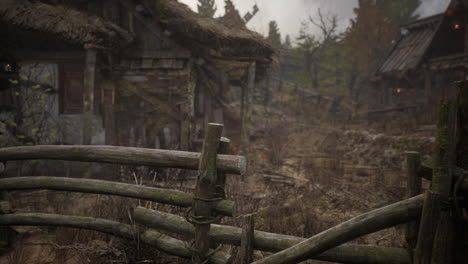 an old village with wooden dilapidated houses