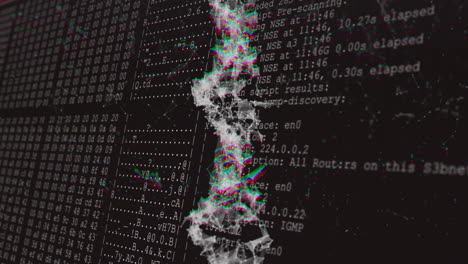 dna strand animation over computer code and data processing