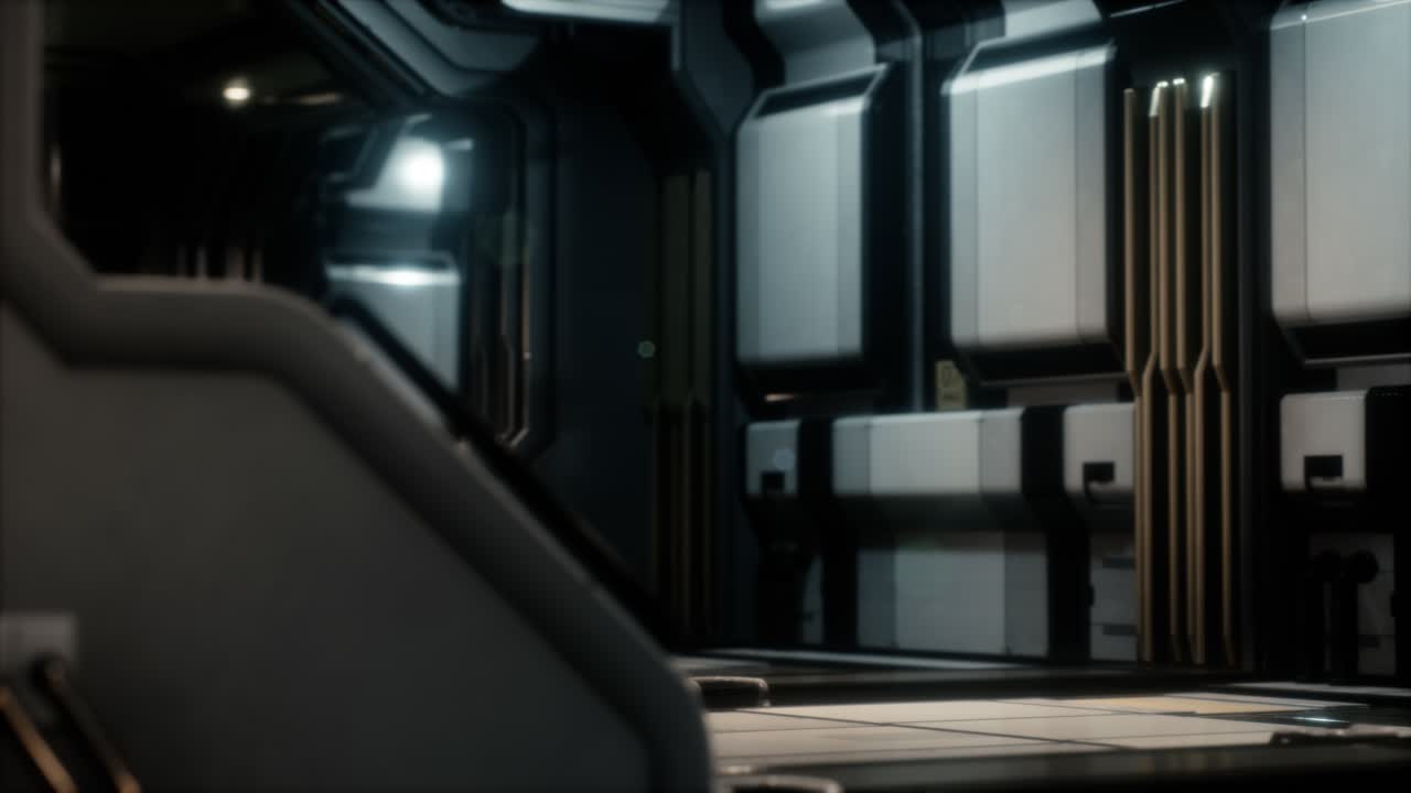 미래의 SF 우주선 인테리어