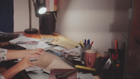 designer at work in a cozy home office